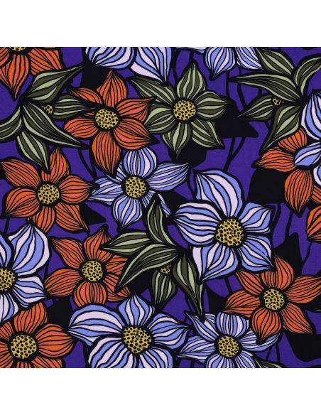 Florane viscose twill stof - Kobalt