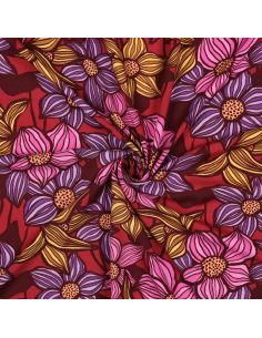 Florane viscose twill stof - Bordeaux