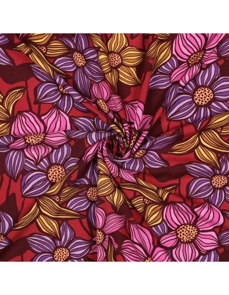 Florane viscose twill stof - Bordeaux