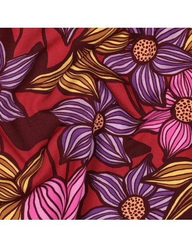 Florane viscose twill stof - Bordeaux