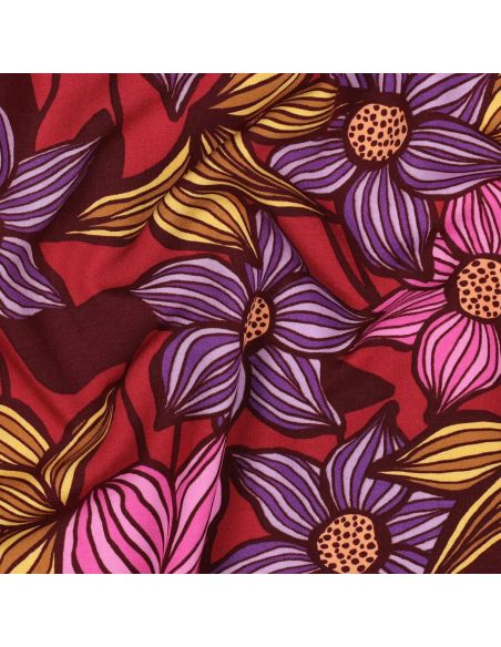 Florane viscose twill stof - Bordeaux