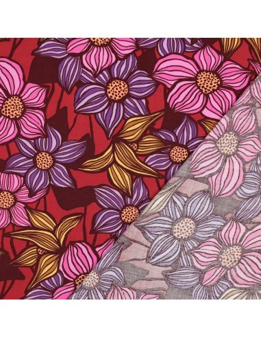 Florane viscose twill stof - Bordeaux