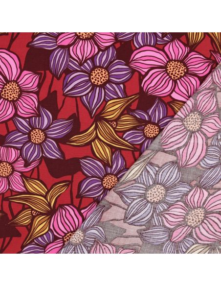 Florane viscose twill stof - Bordeaux