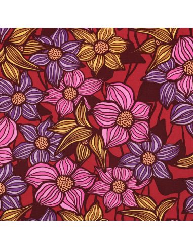 Florane viscose twill stof - Bordeaux