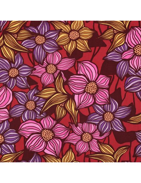 Florane viscose twill stof - Bordeaux