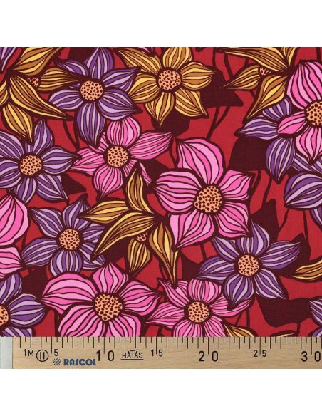 Florane viscose twill stof - Bordeaux