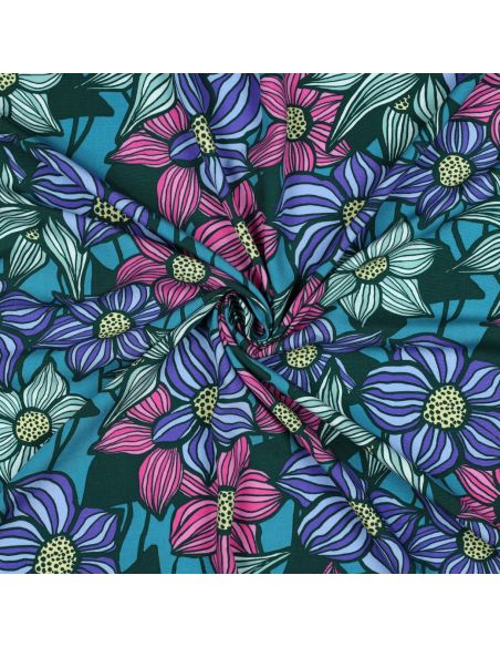 Florane viscose twill stof - Petrolblauw