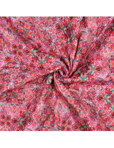 Gewatteerde stof van katoenen voile met patchwork - Roze
