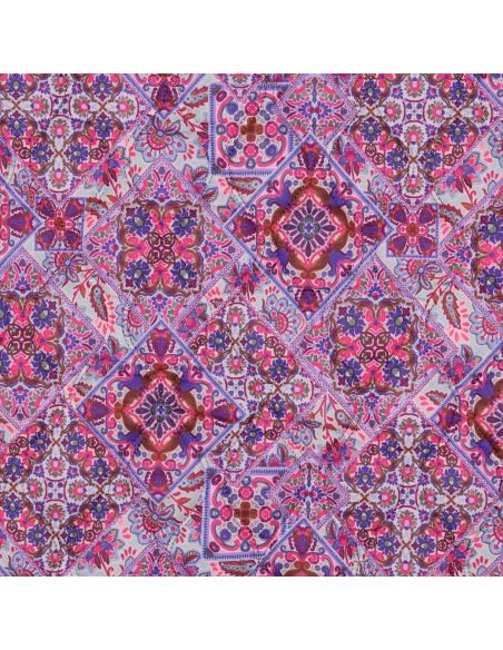 Gewatteerde stof van katoenen voile met patchwork - Blauw