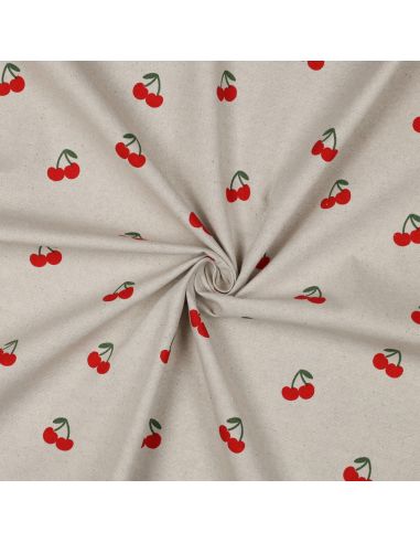 Katoenen canvasdoek - Kersen