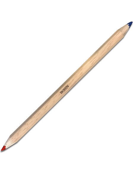Bohin tweekleurige krijtpotlood voor stoffen - Rood en blauw