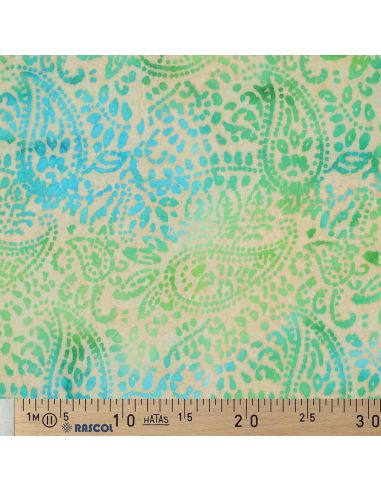 Viscose batik stof Kaona - Groen en blauw