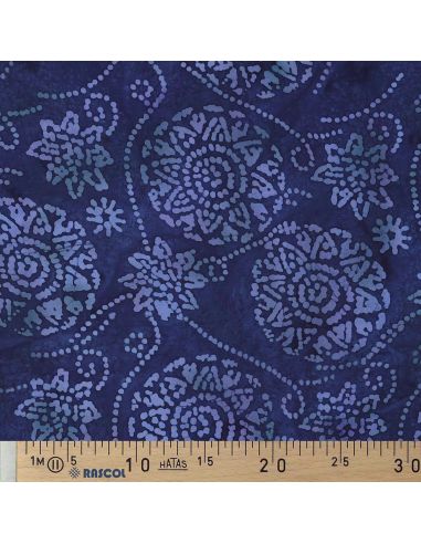 Viscose batik stof Éliora - Marineblauw