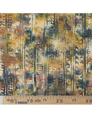 Aora batik katoenen stof - Blauw en groen