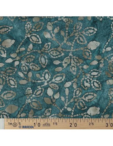 Meline batik katoenen stof - Petrolblauw