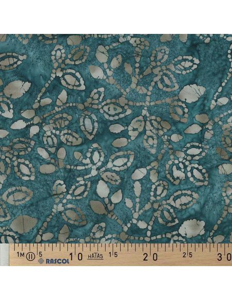 Meline batik katoenen stof - Petrolblauw