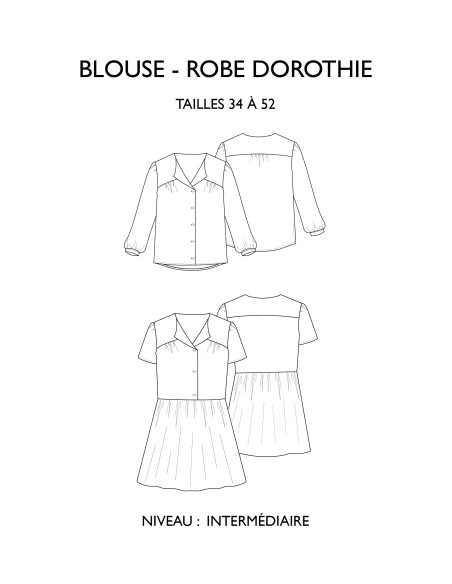 Dorothie blouse en jurk patroon - Églantine & Zoé
