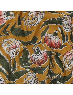 Indiase katoenen stof block print Serina - Oker 2