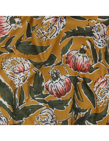 Indiase katoenen stof block print Serina - Oker