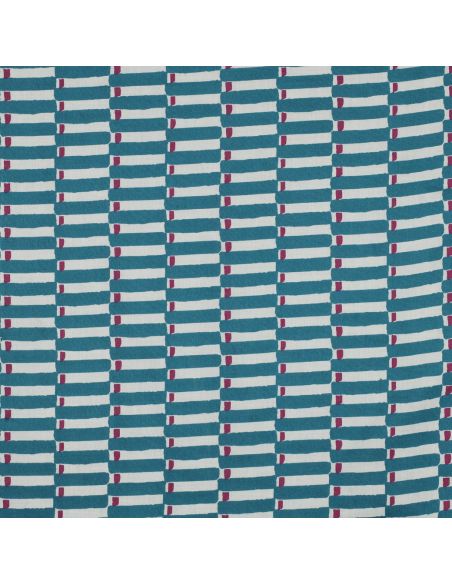 Indiase katoenen stof block print Indra - Petrolblauw