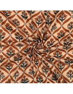 Indiase katoenen stof block print Solenne - Koper