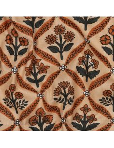 Indiase katoenen stof block print Solenne - Koper 2