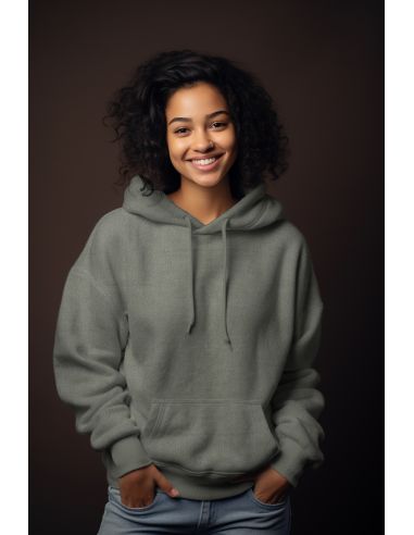 Microfleece stof - Groengrijs