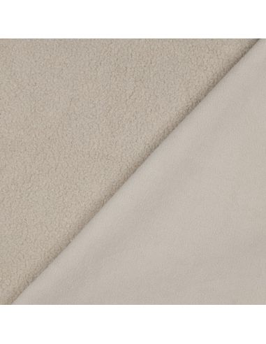 Teddy dubbelzijdige fleece stof - Beige