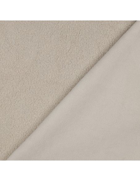 Teddy dubbelzijdige fleece stof - Beige