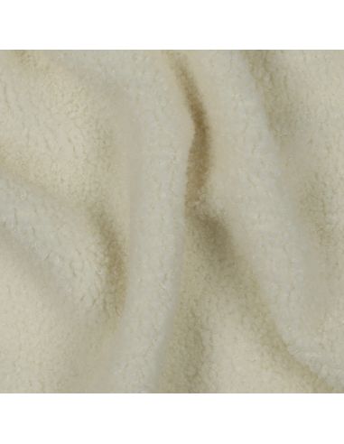 Teddy dubbelzijdige fleece stof - Ecru