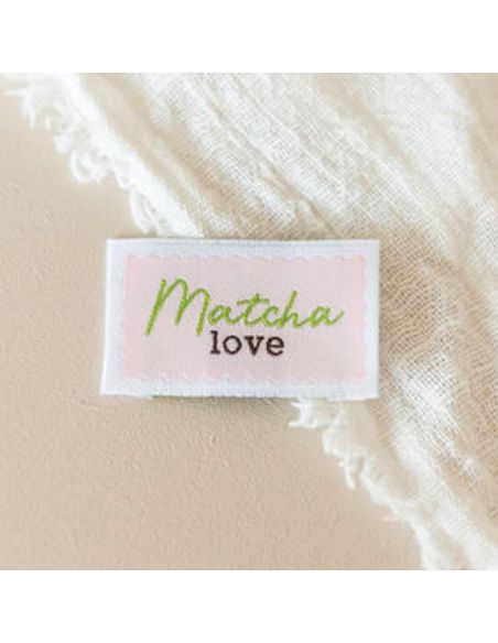 Matcha love geweven label om op te naaien