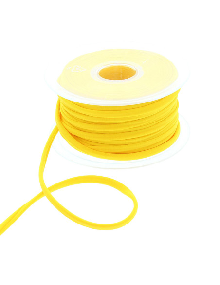 Lycra spaghetti koord 5 mm - Geel