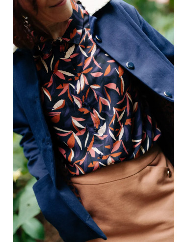 Mowgli inktblauw viscose stof - Églantine & Zoé