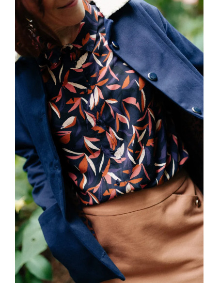 Mowgli inktblauw viscose stof - Églantine & Zoé