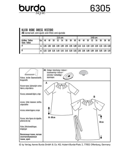 Jurkpatroon - Burda 6305