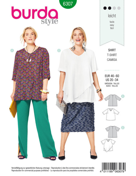 T-shirt patroon - Burda 6307