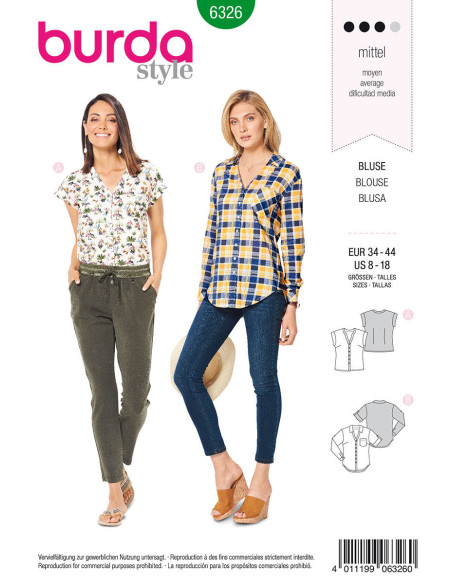 Blousepatroon - Burda 6326