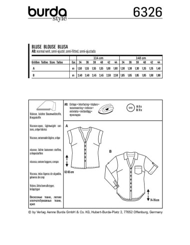 Blousepatroon - Burda 6326