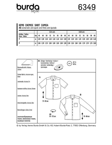 Overhemdpatroon - Burda 6349