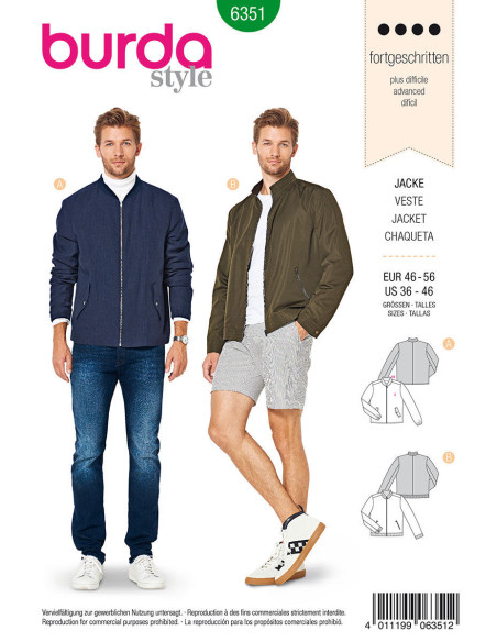 Jas patroon - Burda 6351