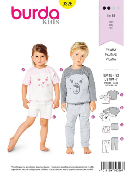 Pyjamapatroon - Burda 9326