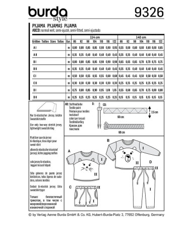 Pyjamapatroon - Burda 9326
