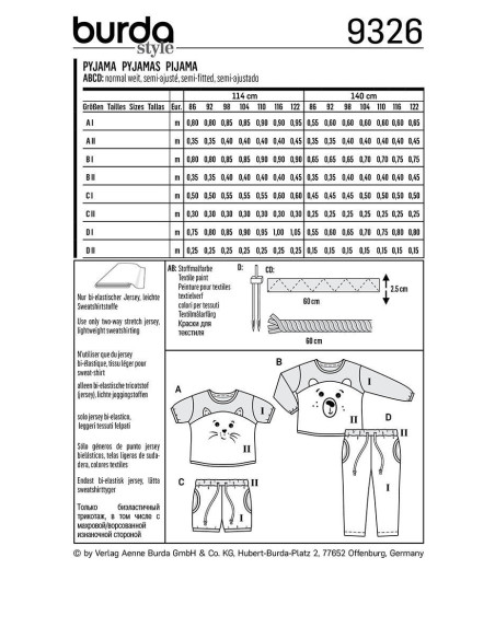 Pyjamapatroon - Burda 9326