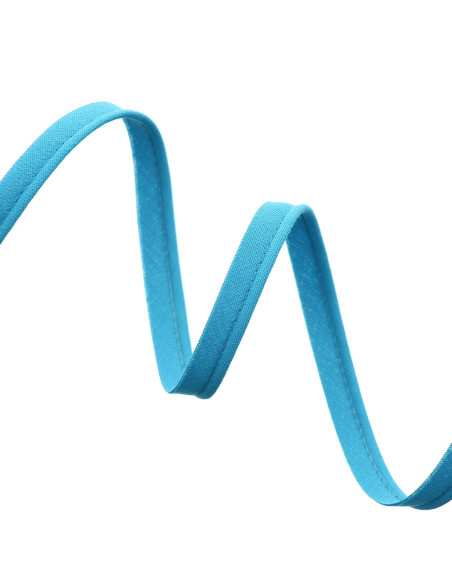 Paspelband volledig textiel 10 mm - Oceaanblauw