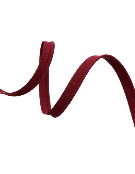 Paspelband volledig textiel 10 mm - Bordeaux