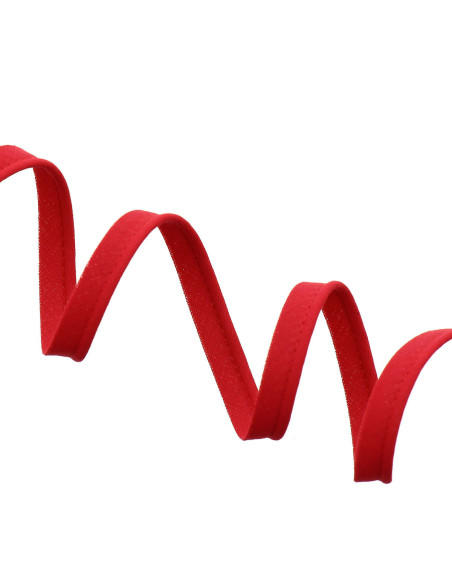 Paspelband volledig textiel 10 mm - Rood
