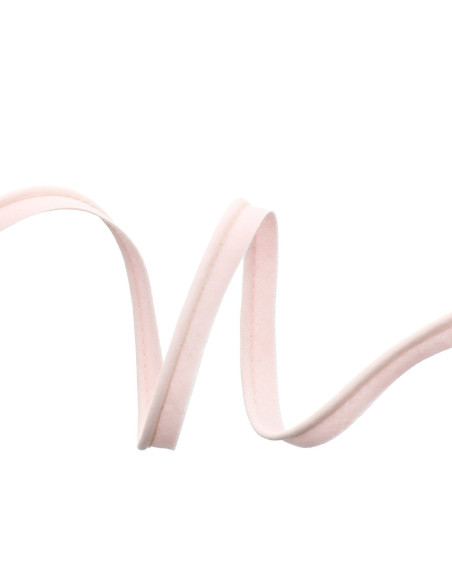 Paspelband volledig textiel 10 mm - Lichtroze