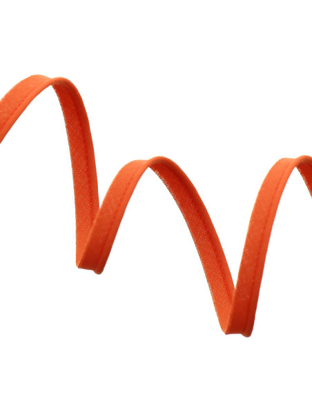 Paspelband volledig textiel 10 mm - Fel oranje