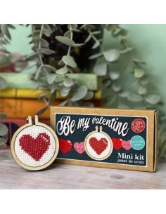 Mini borduurpakket kruissteek - Be my valentine