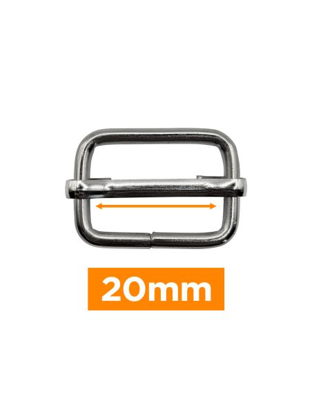 Premium schuifgesp - Zilver 20 mm